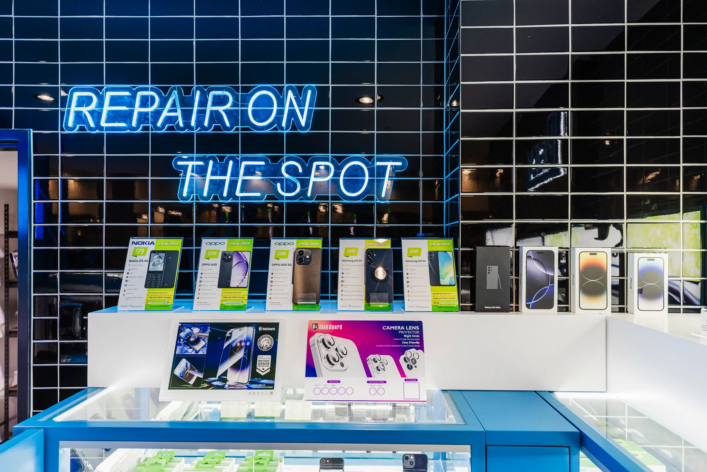 Close-up of a phone repair